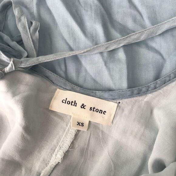 Cloth Stone Anthropologie Dress XS Blue Midi Tie Dye Resort Coastal Cowgirl READ - Picture 8 of 11